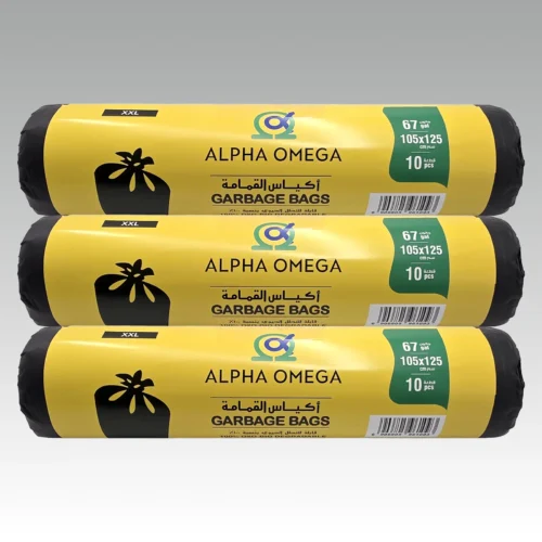 Garbage Bag 105 x 125 cm (67 gallons), Black, 10 pcs per roll x 3 rolls