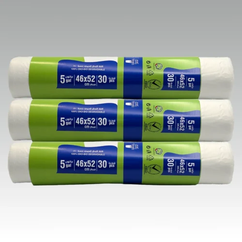 Garbage Bag 46 x 52 cm (5 gallons), White, 30 pcs per roll x 3 rolls