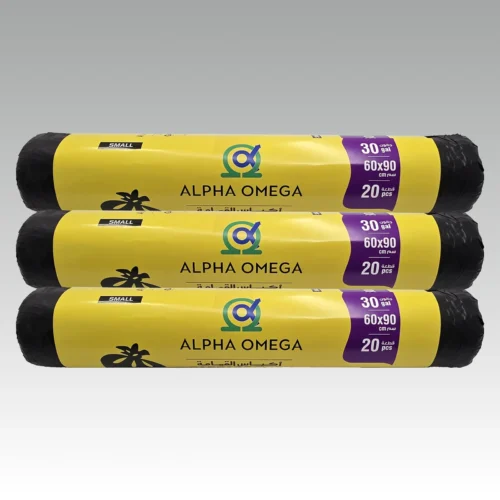 Garbage Bag 60 x 90 cm (30 gallons), Black, 20 pcs per roll x 3 rolls