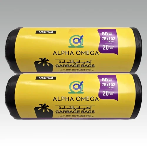 Garbage Bag 75 x 103 cm (50 gallons), Black, 20 pcs per roll x 2 rolls