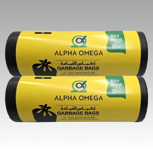 Garbage Bag 95 x 115 cm (63 gallons), Black, 20 pcs per roll x 2 rolls